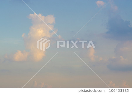 Blue sky with fluffy cloud evening sky 106433585
