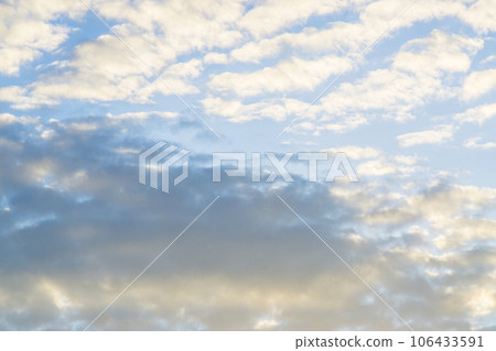 Blue sky with fluffy cloud evening sky 106433591