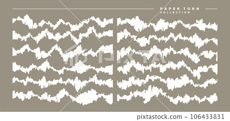 Set of abstract paper ripped design. Line flat grunge paper torn design template Set of abstract paper ripped design. Line flat grunge paper torn design template 106433831