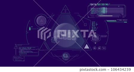 Futuristic HUD interface for processing server data. 106434239