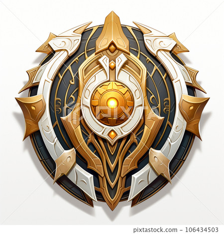 Luxurious Gold  Shield Isolated on White background 106434503