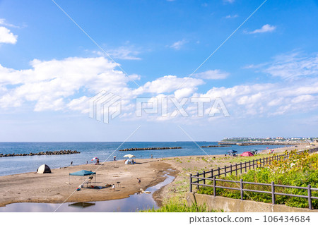 Golden Beach Rumoi, one of the largest beaches in the Dohoku area, with a total length of 1km Golden Beach Rumoi, one of the largest beaches in the Dohoku area, with a total length of 1km 106434684