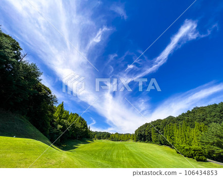 blue sky and golf course 106434853