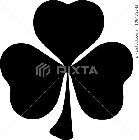 black and white three leaf clover black and white three leaf clover 106435243