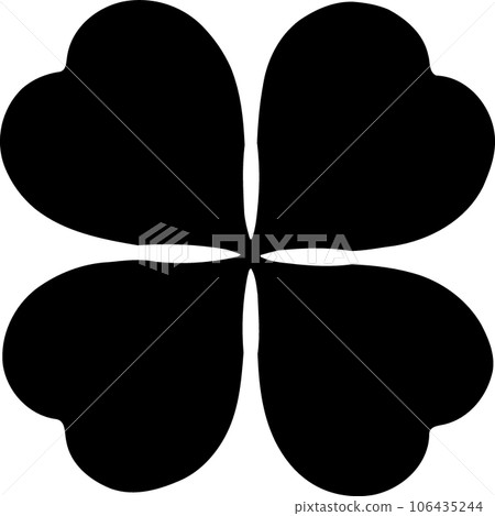 black and white four leaf clover black and white four leaf clover 106435244