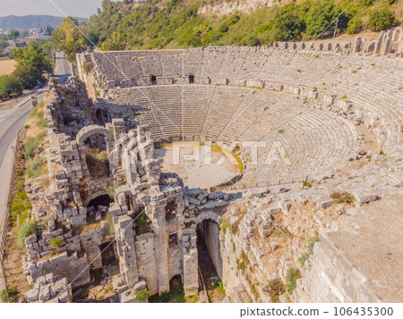 Ruins of the ancient Lycian city Perge located near the Antalya city in Turkey turkiye, GO Everywhere Ruins of the ancient Lycian city Perge located near the Antalya city in Turkey turkiye, GO Everywhere 106435300