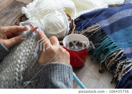 coffee knitting hands coffee knitting hands 106435756