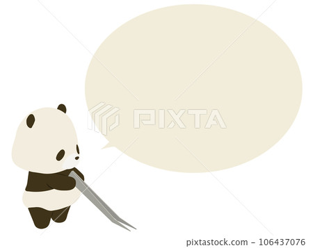 Panda with tweezers. with speech bubble 106437076