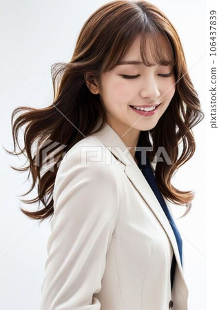 穿著西裝的女人閉著眼睛（AI 生成的圖像） 106437839