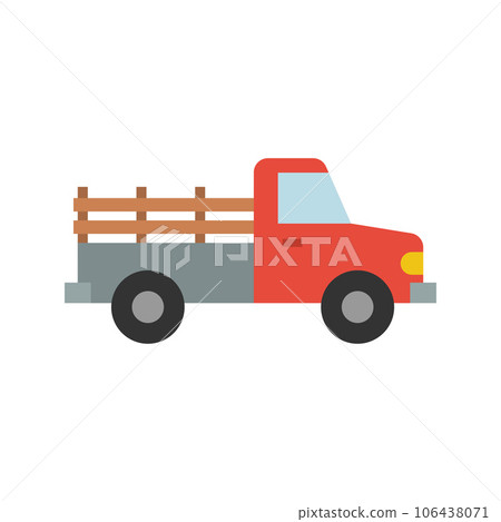 Farmer pickup truck icon. Old retro pickup truck, pictogram isolated on a white background. 106438071