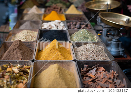 Colorful spices on souk bazaar Colorful spices on souk bazaar 106438187