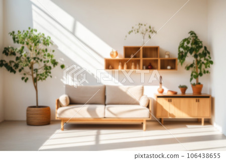 Blur background material of a white room with a sofa with beautiful light shining in Blur background material of a white room with a sofa with beautiful light shining in 106438655