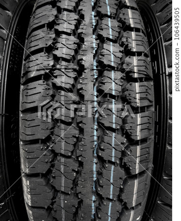 Surface on new car tire detailed stock photo 106439505