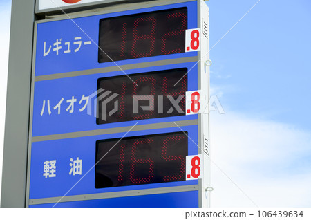 加油站的價格顯示 106439634