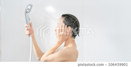Shower water saving women Shower water saving women 106439901