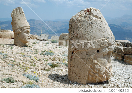 Giant God heads on Mount Nemrut. Anatloia, Turkey Giant God heads on Mount Nemrut. Anatloia, Turkey 106440223