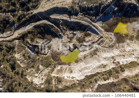Industrial mining landscape from a drone, aerials 106440481