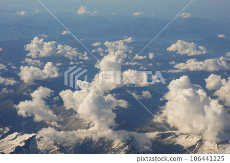 Clouds, view from the plane window 106441225