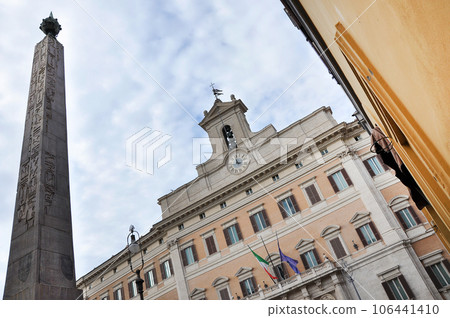 Palazzo Montecitorio palace in Rome, Italy, the seat of the Italian Chamber of Deputies Palazzo Montecitorio palace in Rome, Italy, the seat of the Italian Chamber of Deputies 106441410