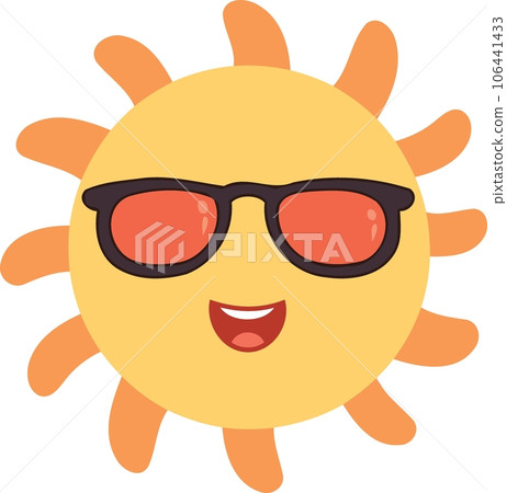 sun character wearing sunglasses sun character wearing sunglasses 106441433