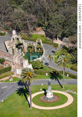 Aerial drone view of the Vatican gardens 106442951