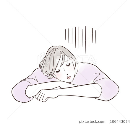 Middle woman who is tired and unmotivated 106443054