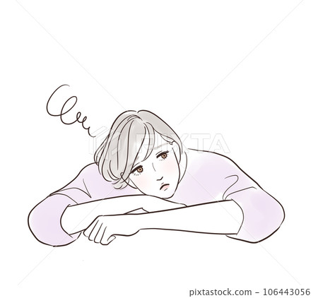 疲憊不堪、沒有動力的中年婦女 疲憊不堪、沒有動力的中年婦女 106443056