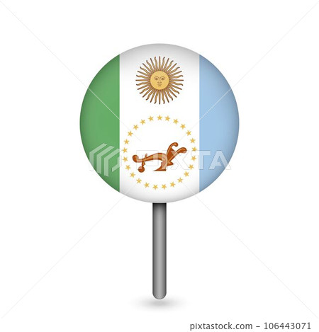 Map pointer with Chaco Flag. Vector illustration. Map pointer with Chaco Flag. Vector illustration. 106443071