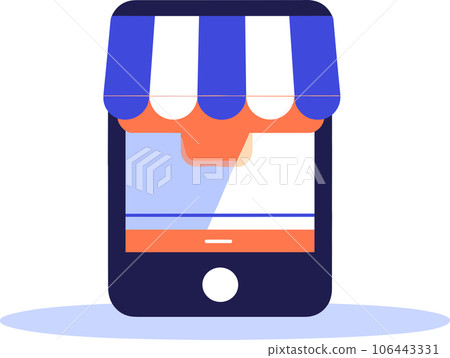 Storefront facade for online stores in UX UI flat style 106443331