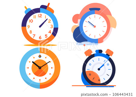 stopwatch or alarm clock in UX UI flat style stopwatch or alarm clock in UX UI flat style 106443431