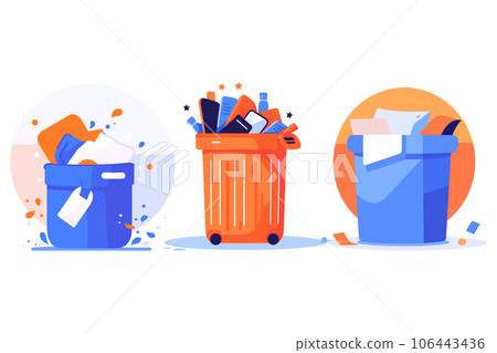 Trash can for recycling in UX UI flat style Trash can for recycling in UX UI flat style 106443436