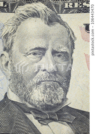 close-up portrait on a fifty dollar bill close-up portrait on a fifty dollar bill 106443470