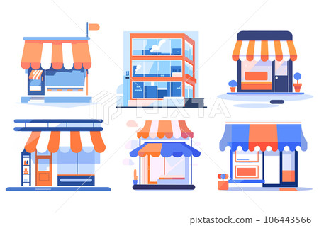 Storefront facade for online stores in UX UI flat style Storefront facade for online stores in UX UI flat style 106443566