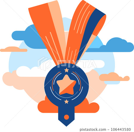 Medals for winners in UX UI flat style 106443580