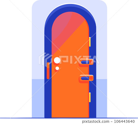 Entrance doors to offices and homes in UX UI flat style Entrance doors to offices and homes in UX UI flat style 106443640