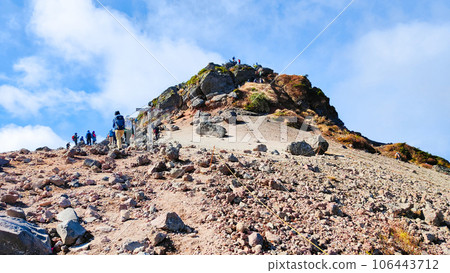 Climbing Mt. Adachi Tara in autumn: summit (nipple) Climbing Mt. Adachi Tara in autumn: summit (nipple) 106443712