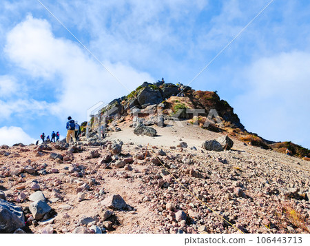 Climbing Mt. Adachi Tara in autumn: summit (nipple) Climbing Mt. Adachi Tara in autumn: summit (nipple) 106443713