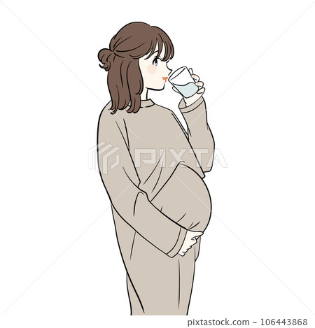 pregnant woman drinking water pregnant woman drinking water 106443868