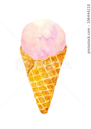 Watercolor illustration strawberry ice cream Watercolor illustration strawberry ice cream 106444218