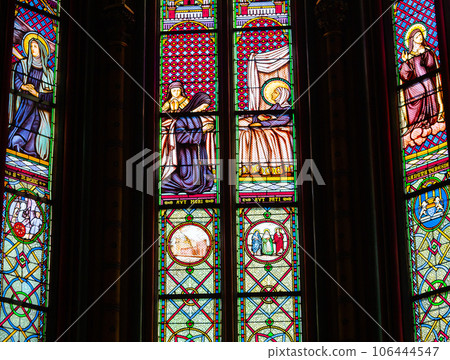 Cathedral of the holy cross, Orleans, France, stained glasses Cathedral of the holy cross, Orleans, France, stained glasses 106444547