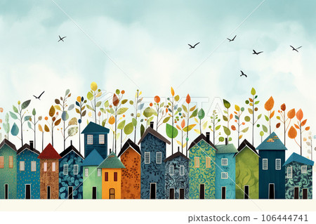 Fairy tale colorful houses 106444741