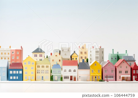 Cityscape of colorful toys 106444759