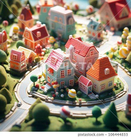 Cityscape of colorful toys 106444833