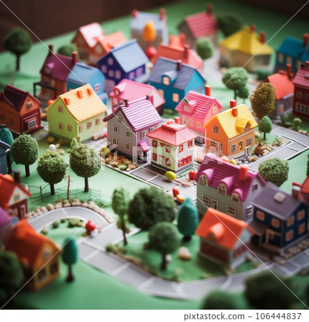 Cityscape of colorful toys Cityscape of colorful toys 106444837