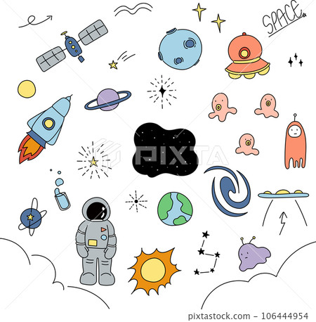 手繪可愛的宇宙插畫集 106444954