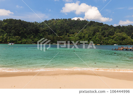 Scenery of Sapi island, an island of Tunku Abdul Rahman National Park in Sabah, Malaysia 106444996