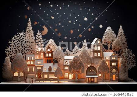 Fairy tale Christmas (paper craft style) 106445085
