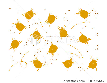 Illustration of ticks and feces gathered / Easy-to-use vector data 106445687