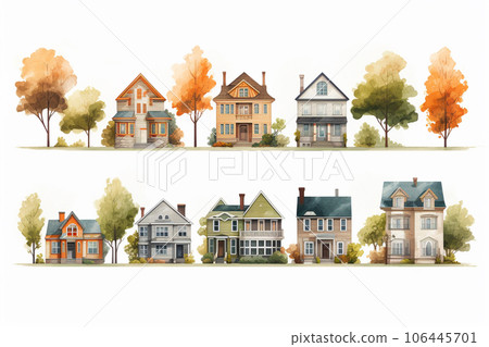 Modern building/house design (sketch style) 106445701