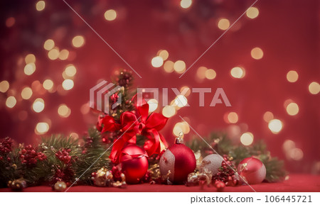 Glitter background and christmas ornament balls Glitter background and christmas ornament balls 106445721